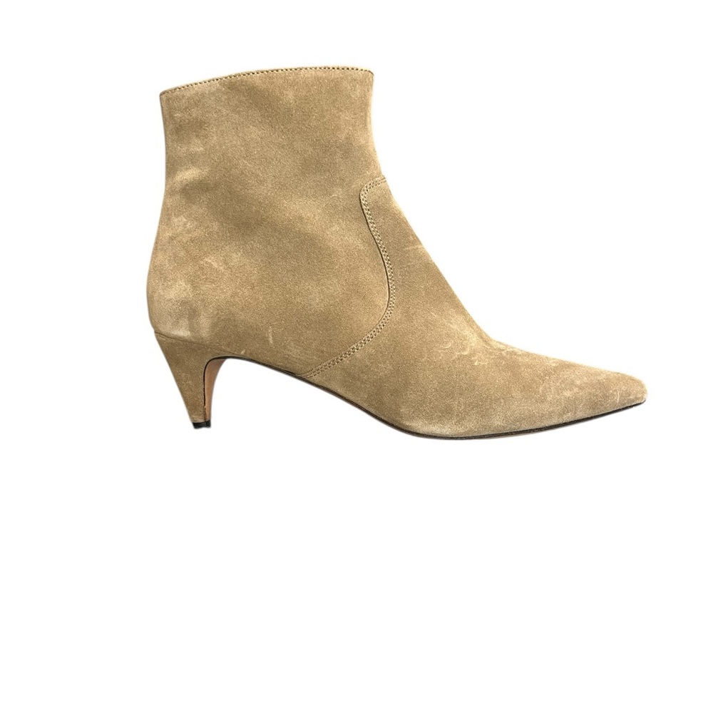 Isabel Marant Tan Suede Pointed Ankle Bootie Size 7. Kitten heel. Western. Vtg